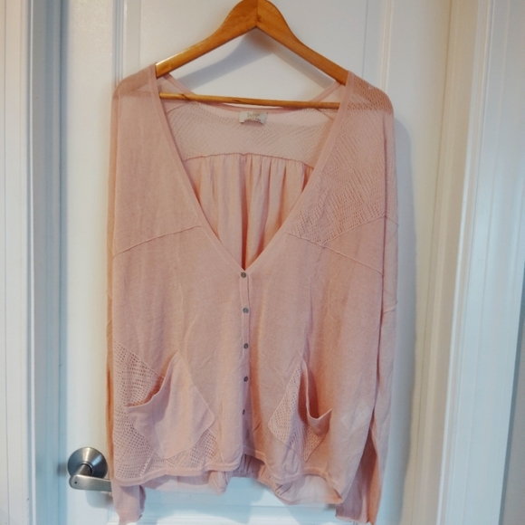 WRAP BLUSH RAYON/COTTON LARGE CARDIGAN FAIRY COTTAGE CORE OFFICE CHIC CORPCORE - Picture 5 of 6